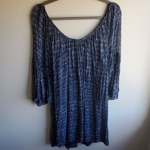 Lucky Brand EUC Flowy Blue Long Top Dress